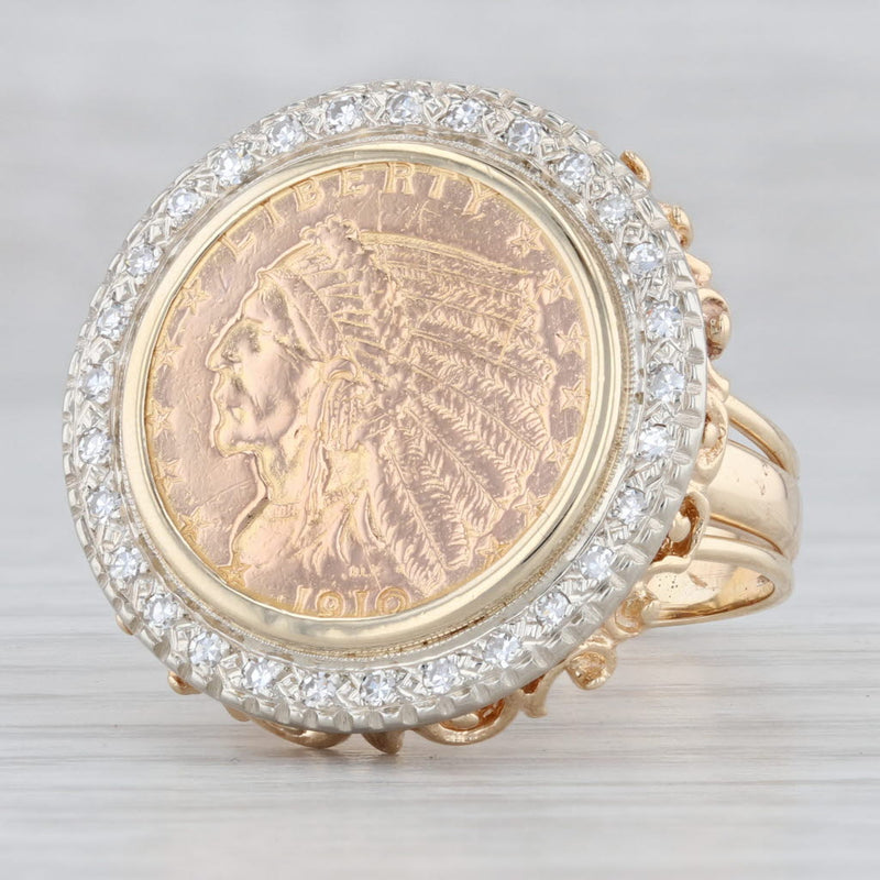 Lacy Rope Coin Ring, 14k Gold with Your Choice of Canadian Maple Leaf – Gem  of the Day